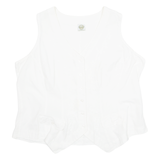 LA COTONNIERE Womens Top White V-Neck Sleeveless L