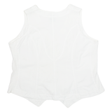 LA COTONNIERE Womens Top White V-Neck Sleeveless L