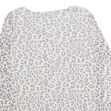 TCHIBO Cheetah Womens Printed Top Grey 3/4 Sleeve Animal Print M