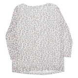 TCHIBO Cheetah Womens Printed Top Grey 3/4 Sleeve Animal Print M