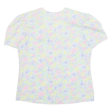 YESSICA Womens Printed Blouse Blue 90s Floral S