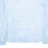 SIMPLEE Womens Blouse Blue Long Sleeve S