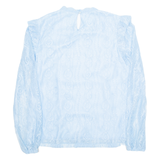 SIMPLEE Womens Blouse Blue Long Sleeve S