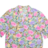 Womens Printed Shirt Purple Collared Viscose Floral M