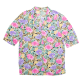 Womens Printed Shirt Purple Collared Viscose Floral M