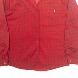 Womens Printed Shirt Red Collared Long Sleeve Spotted S