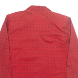 Womens Printed Shirt Red Collared Long Sleeve Spotted S