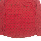 Womens Printed Shirt Red Collared Long Sleeve Spotted S
