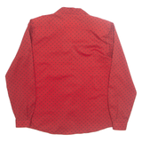 Womens Printed Shirt Red Collared Long Sleeve Spotted S