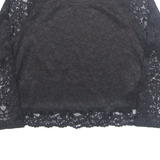 FB SISTER Cropped Womens Top Black 3/4 Sleeve S