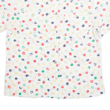 DELMOD Womens Printed Shirt White Collared Spotted M