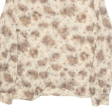 Womens Printed Shirt Brown Collared Long Sleeve Floral M