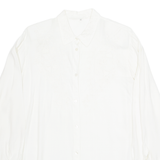 Womens Shirt White Collared Long Sleeve Viscose M