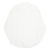 Womens Shirt White Collared Long Sleeve Viscose M