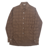 BRUNO Womens Shirt Brown Collared Long Sleeve Spotted S