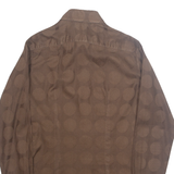 BRUNO Womens Shirt Brown Collared Long Sleeve Spotted S
