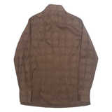 BRUNO Womens Shirt Brown Collared Long Sleeve Spotted S
