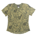 MY FUTURE DESIGN Womens Printed Top Green Crazy Pattern M