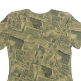 MY FUTURE DESIGN Womens Printed Top Green Crazy Pattern M