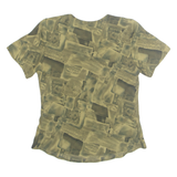 MY FUTURE DESIGN Womens Printed Top Green Crazy Pattern M