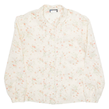 PANTER Womens Printed Shirt Cream Collared Long Sleeve Floral M