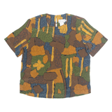 KATHY IKE Womens Printed Top Brown Crazy Pattern M