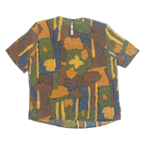 KATHY IKE Womens Printed Top Brown Crazy Pattern M