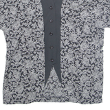 XTROVERT Womens Printed Top Black V-Neck Floral UK 10