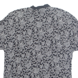 XTROVERT Womens Printed Top Black V-Neck Floral UK 10