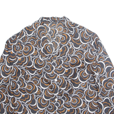 Womens Printed Shirt Black Collared Long Sleeve Floral M