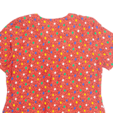 STURZENEGGER Womens Printed Blouse Red 90s Silk Geometric L