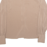 DEL MOD Womens Shirt Brown Button Neck Long Sleeve M