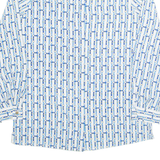 VALENTINE Womens Printed Shirt Blue Collared Long Sleeve Geometric S