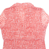 BIAGGINI Sheer Womens Printed Shirt Red Collared Spotted M