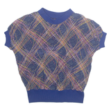 Womens Printed Top Blue Crazy Pattern M