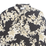 ALFRED DUNNER Petite Womens Printed Shirt Black Collared Floral UK 12