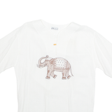 DA COLLECTION Elephant Womens Printed Top White Animal Print XL
