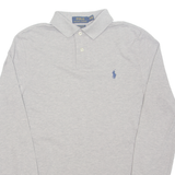 REEBOK Womens Polo Shirt Grey Long Sleeve S