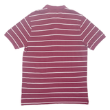 CHAPS Mens Polo Shirt Maroon Striped L