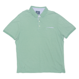 PIERRE CARDIN Mens Polo Shirt Green Striped XL