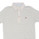 EL DON Mens Polo Shirt Grey Striped L