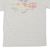 EL DON Mens Polo Shirt Grey Striped L