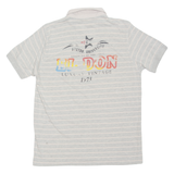 EL DON Mens Polo Shirt Grey Striped L