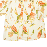 TRU Womens Printed Shirt Green Collared Floral UK 20