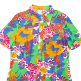 Womens Printed Shirt Green Collared Floral M