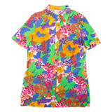 Womens Printed Shirt Green Collared Floral M