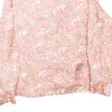 Womens Printed Shirt Pink Collared Long Sleeve Paisley L