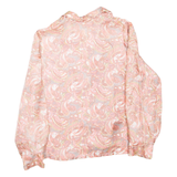 Womens Printed Shirt Pink Collared Long Sleeve Paisley L