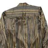 Womens Printed Shirt Brown Collared Long Sleeve Striped XL