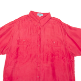 DEVILLE Womens Shirt Red Collared XL